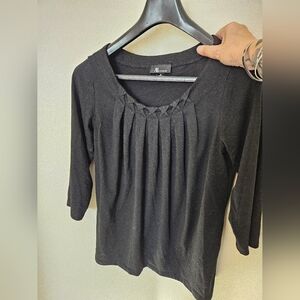 Black Pleated Women's Top